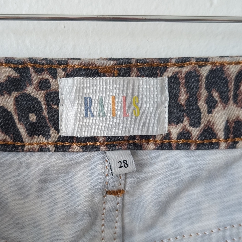 Rails Leopard-Print Denim Mini Skirt Size 28 ๐ - Picture 4 of 9